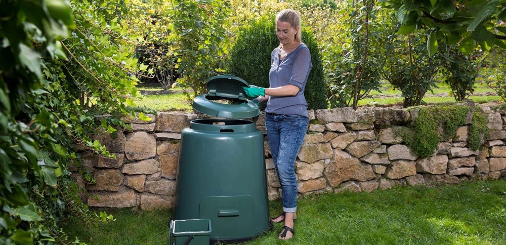 capienza 420 litri per creare un terreno fertile con un facile montaggio leggero e ventilato per esterni Compostiera da giardino in plastica riciclata 